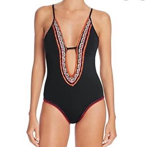 NEW Plunging embroidered Isabella Rose swimsuit